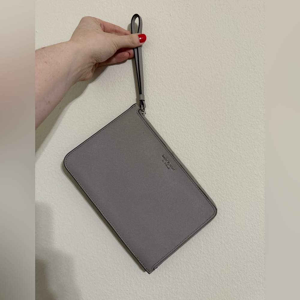 Grey Kate Spade Wristlet